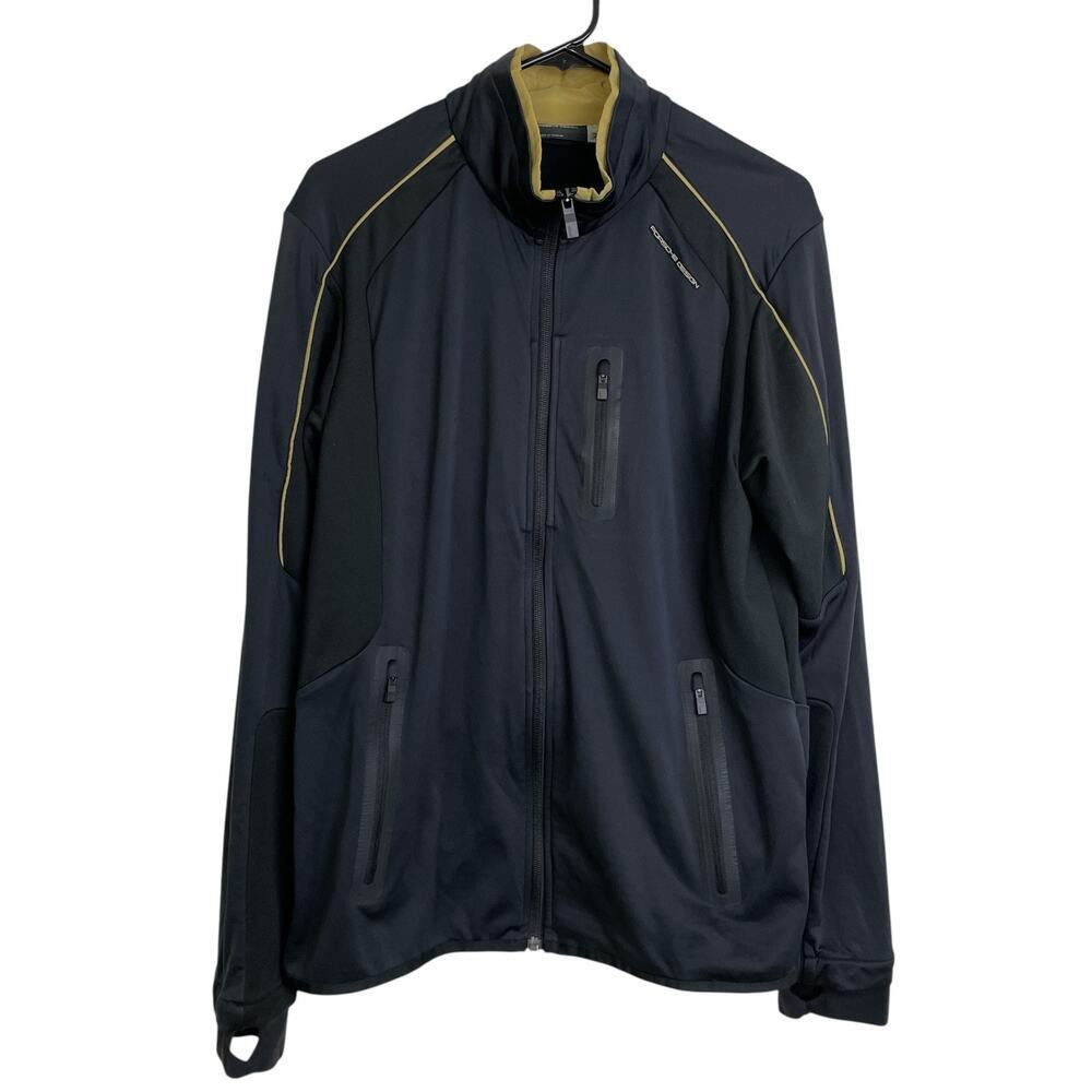 Adidas Porsche Design Jacket Mens Medium Black P-5000 Full Zip Workout Run Jog